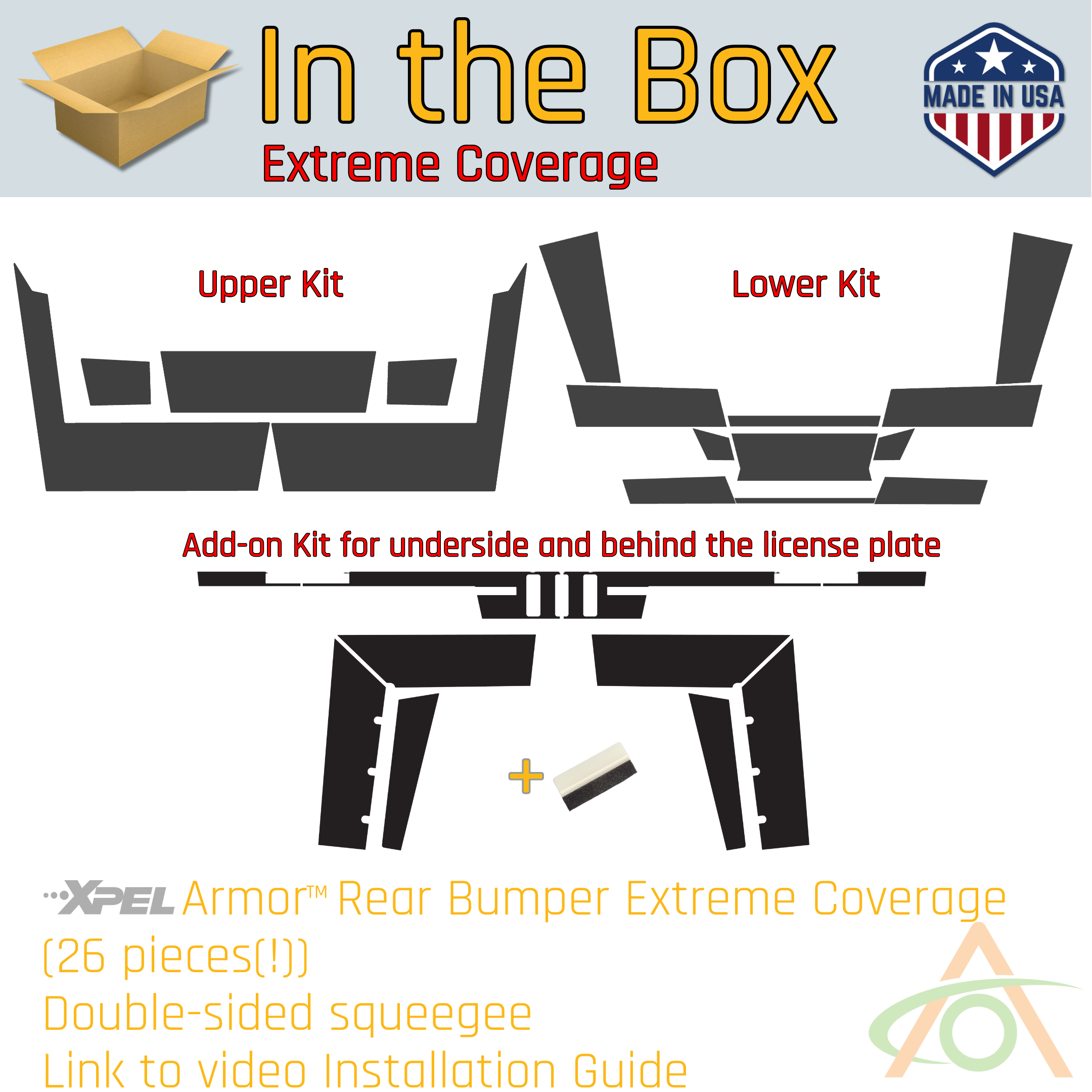 What's in the box - Extreme Coverage Kit (Xpel Armor for Cybertruck Rear Bumper)