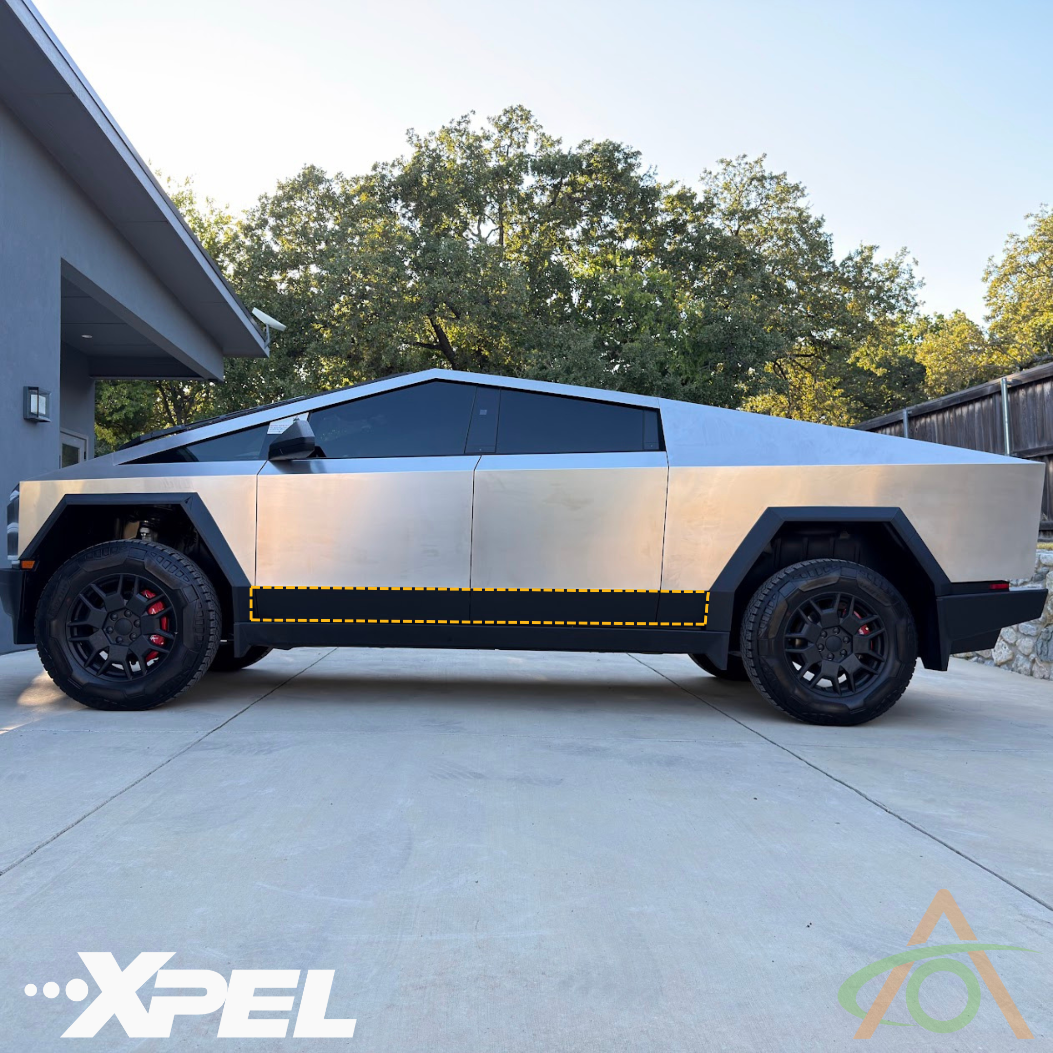 Coverage Area for the XPel Armor Door Lower Third Coverage for the Tesla Cybertruck