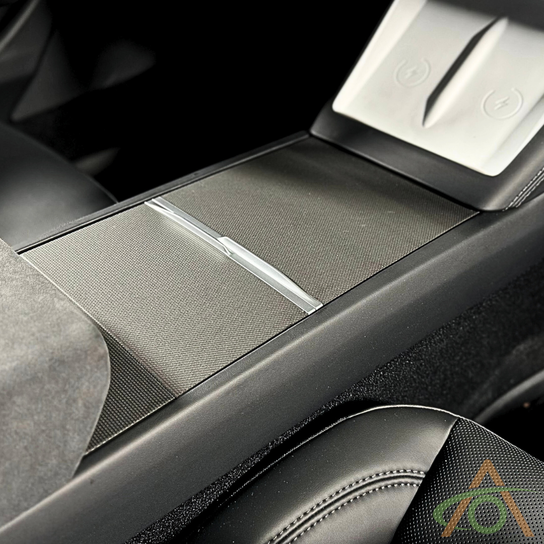 Matrix Black Center Console Wrap for the Refreshed Tesla Model 3 & Y