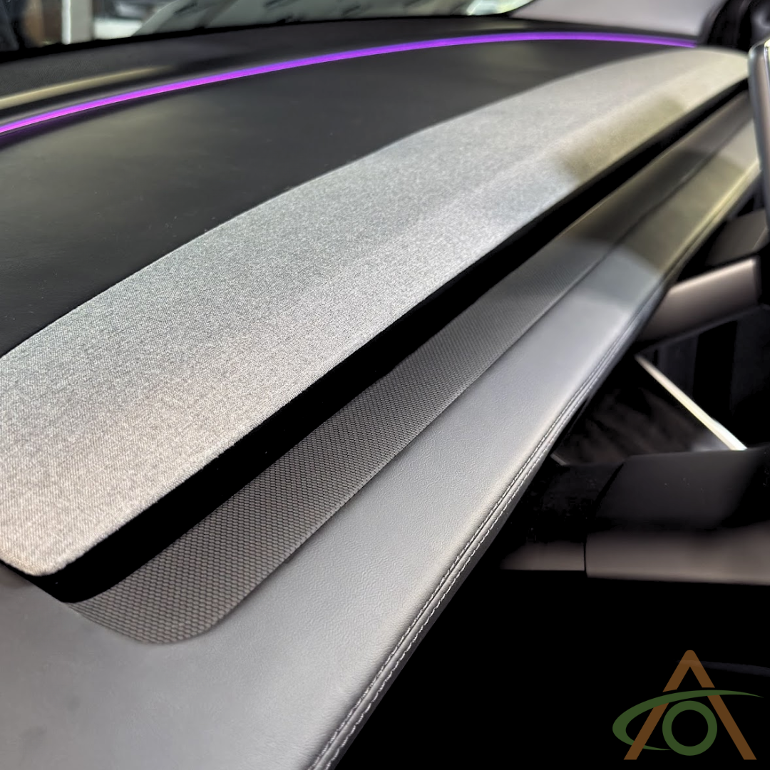 matrix Black vinyl dash wrap for the Refreshed Model 3 & Y (Highland & Juniper)