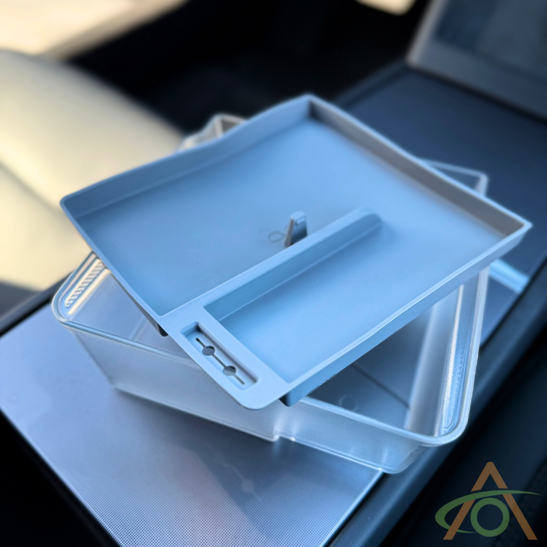 Premium dual-layer Center Console Tray (rear/armrest) for Refreshed Model 3 & Y