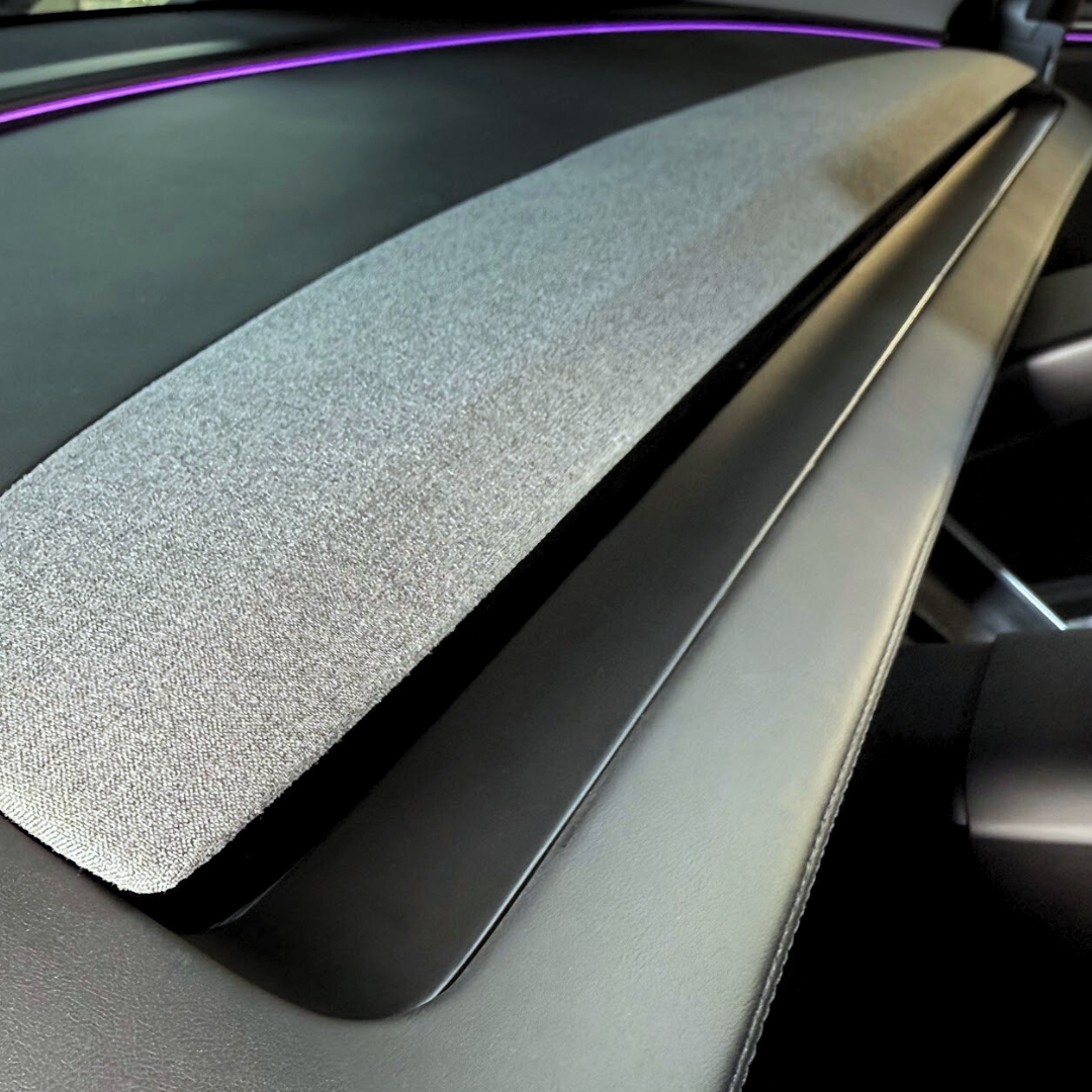 Matte Black vinyl dash wrap for the Refreshed Model 3 & Y (Highland & Juniper)