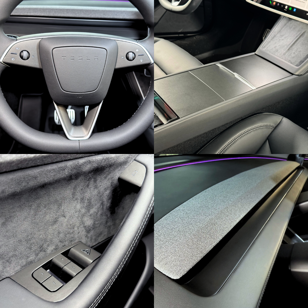 Matte Black Interior Protection Bundle for the Refreshed Model 3 & Y (Juniper interior shown)