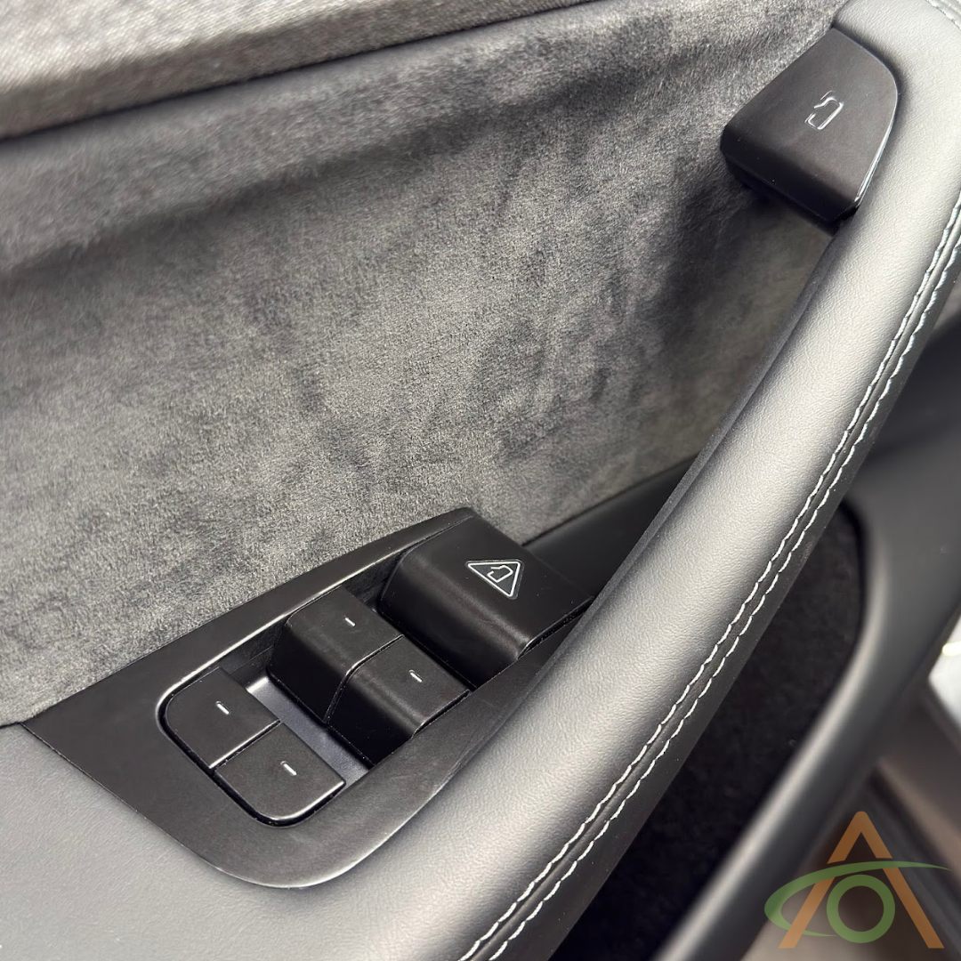 Satin Black Door Control Wrap for Tesla Refreshed Model 3 & Y