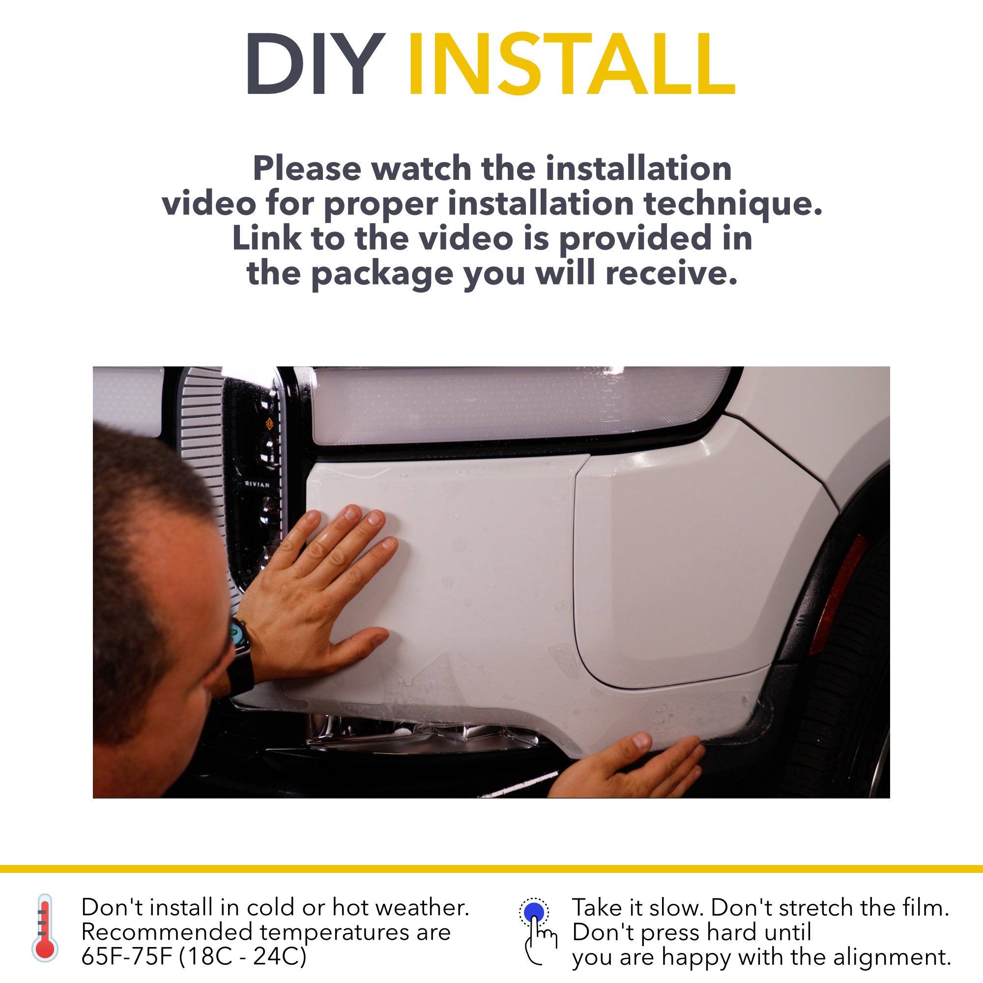 Film de protection transparent pour pare-chocs (PPF) pour Rivian R1T / R1S