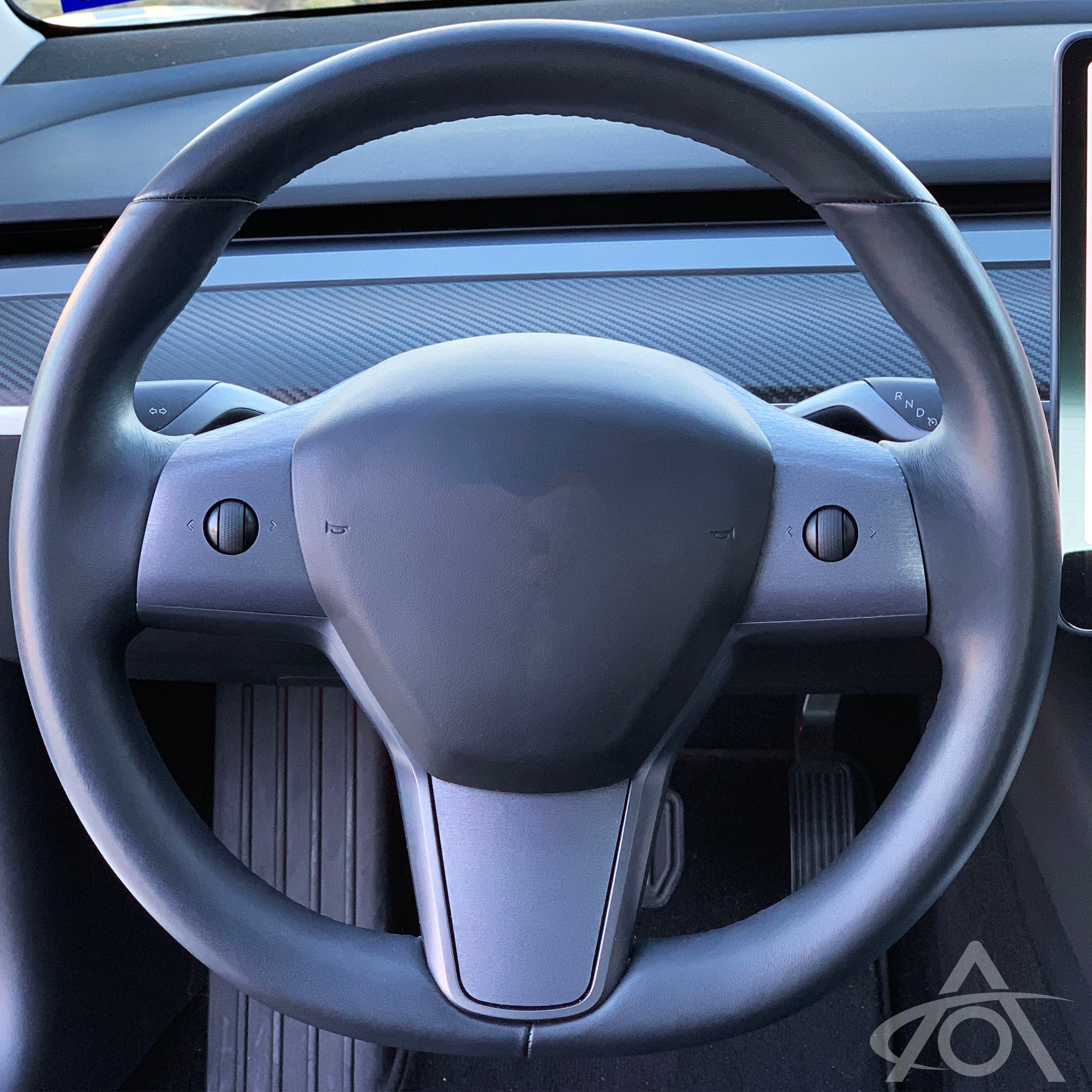 Brushed Steel Steering Wrap for Tesla Model 3 & Y Steering Wheel