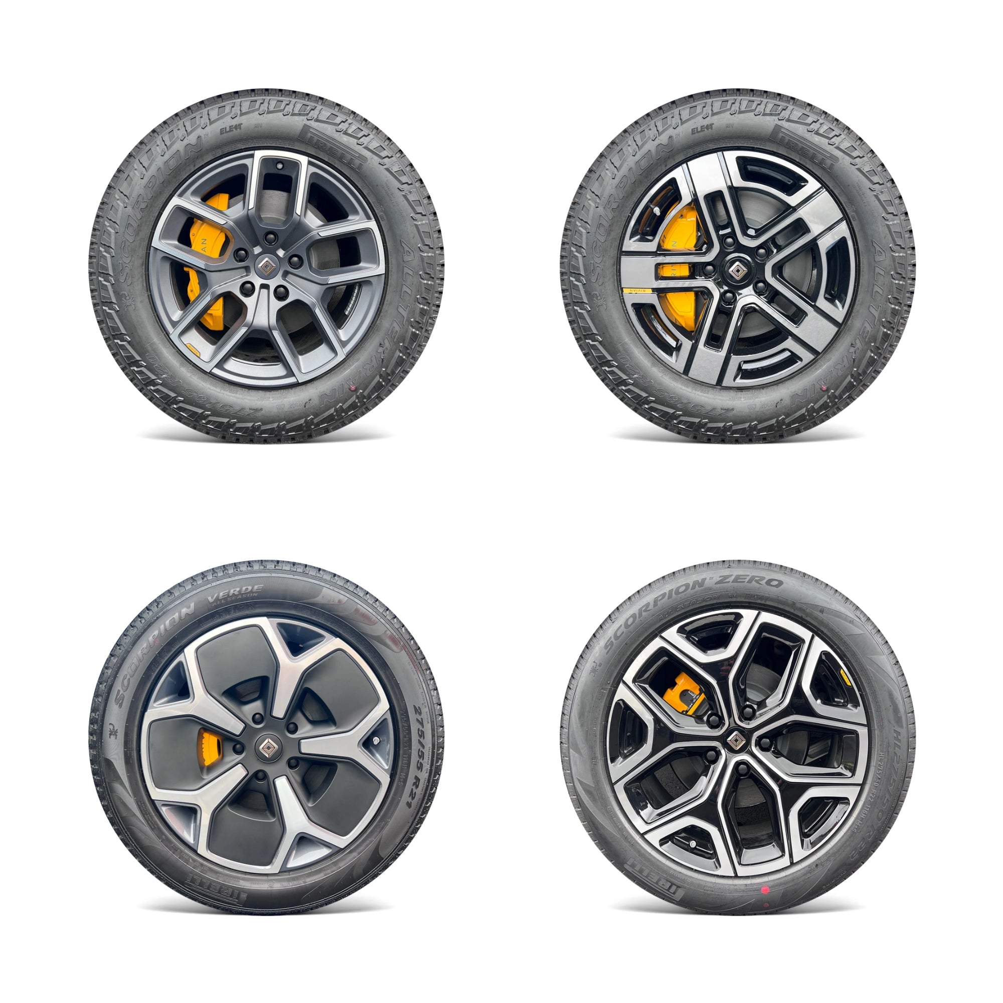 Wheels Vinyl Covers for Rivian R1T & Rivian R1S - Spokes Color Wrap Chrome Delete