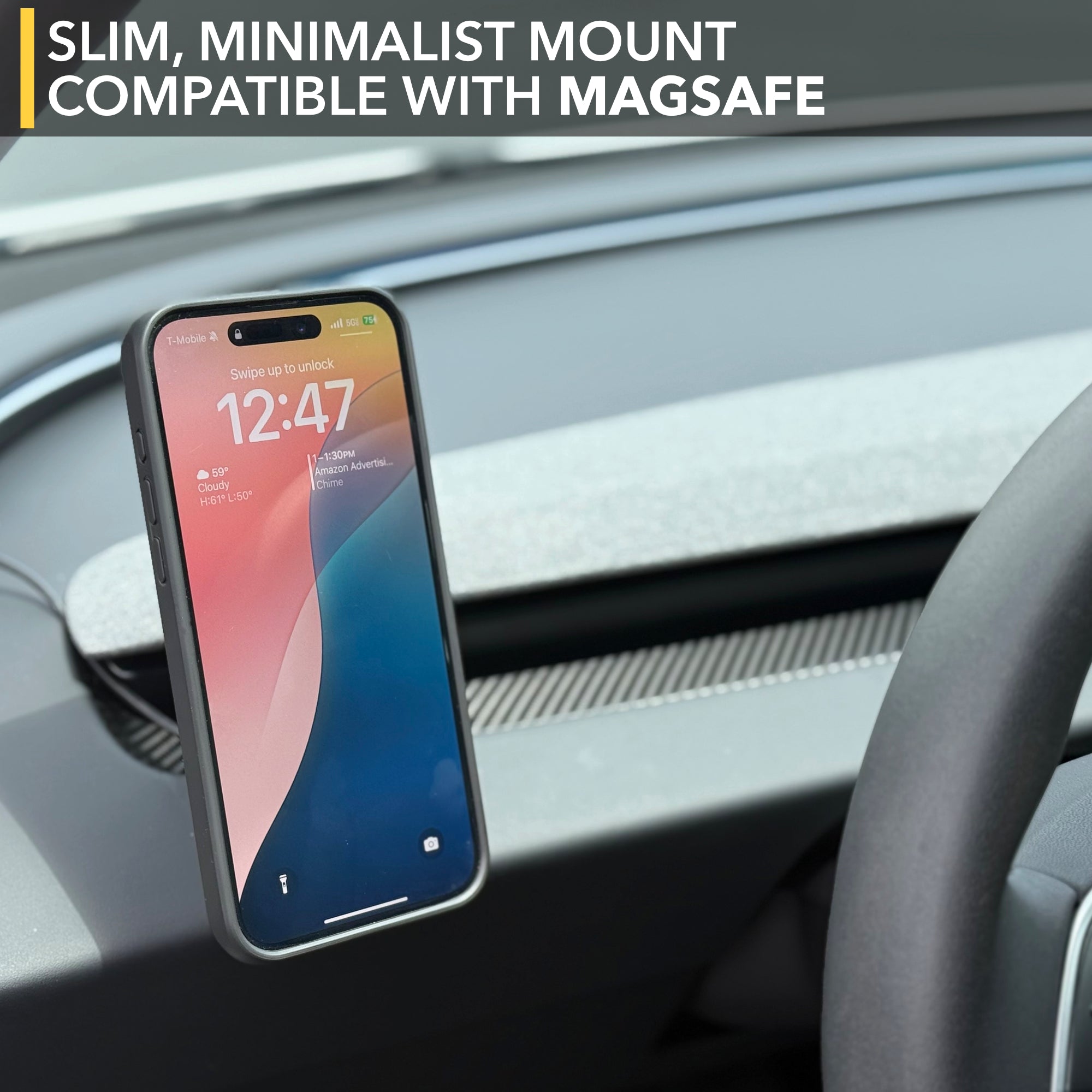 Dashboard Magnetic Phone Mount / Charger | Tesla Model 3 Highland, Model Y Juniper