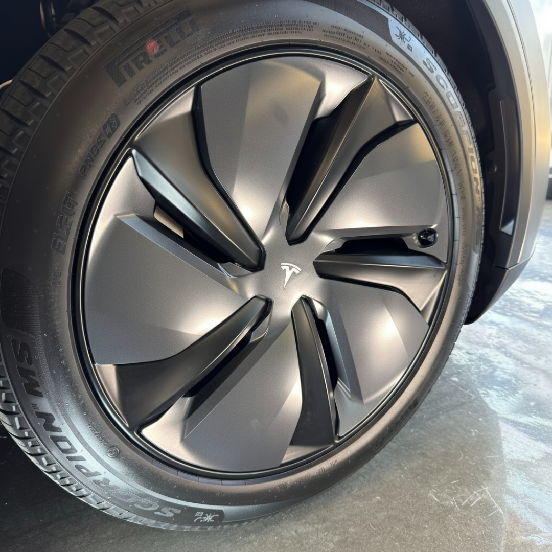 White 3D Logo Inserts for the Tesla Refreshed Model Y (Juniper)