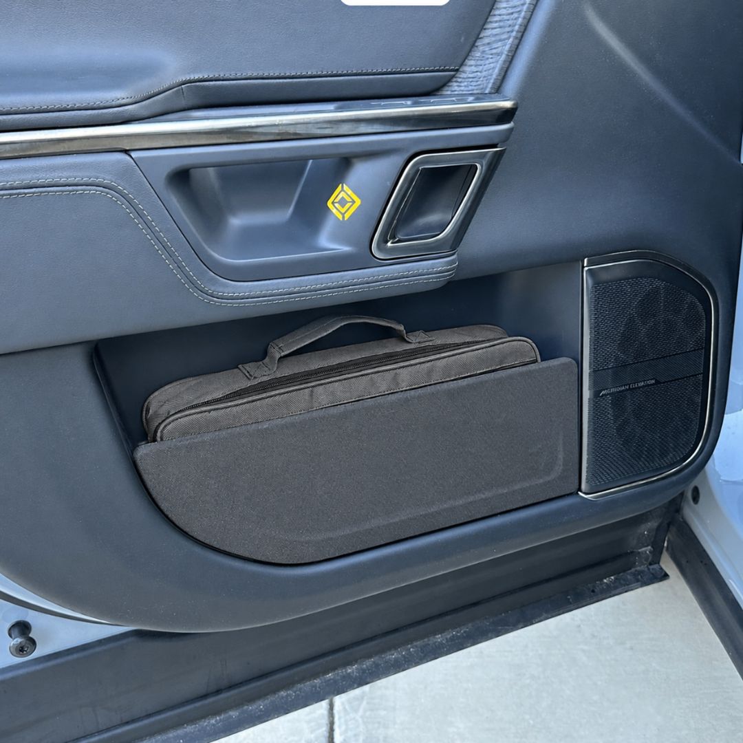 Door Storage Bag for Rivian R1T & R1S (left side shown)