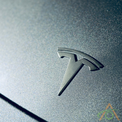Satin black logo emblems for Tesla Model 3 and Model Y