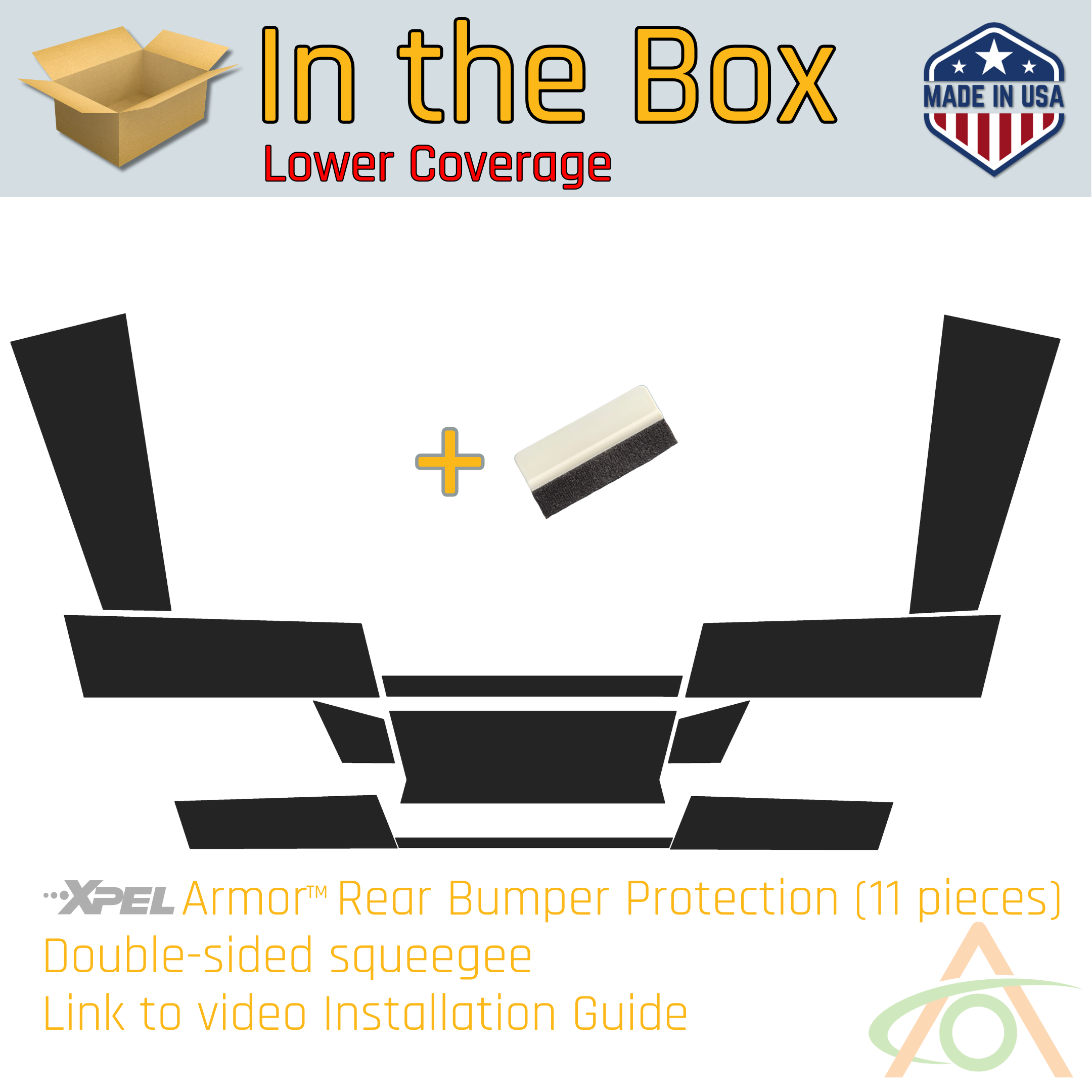 What's in the box - Lower Coverage Kit (Xpel Armor for Cybertruck Rear Bumper)