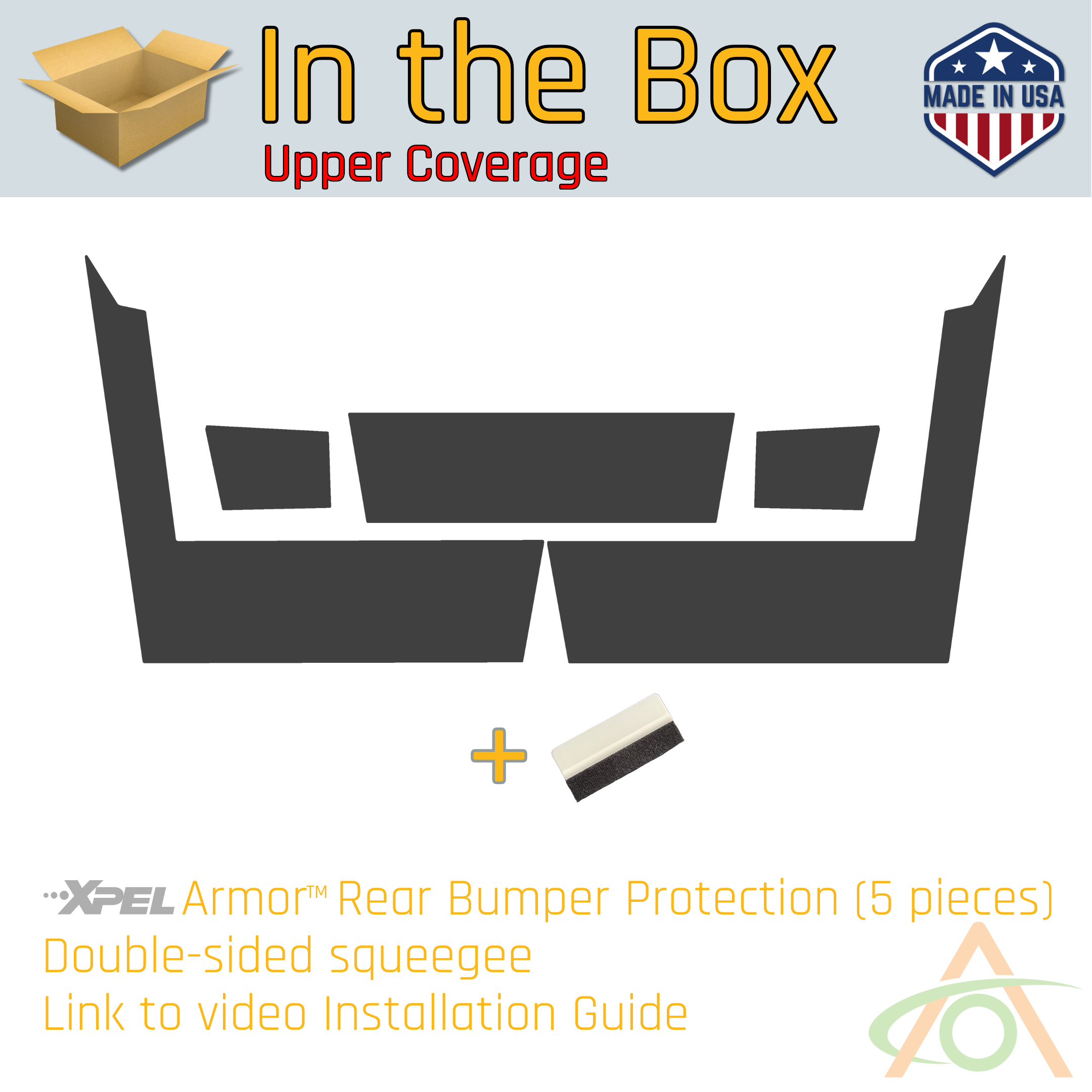 What's in the box - Upper Coverage Kit (Xpel Armor for Cybertruck Rear Bumper)