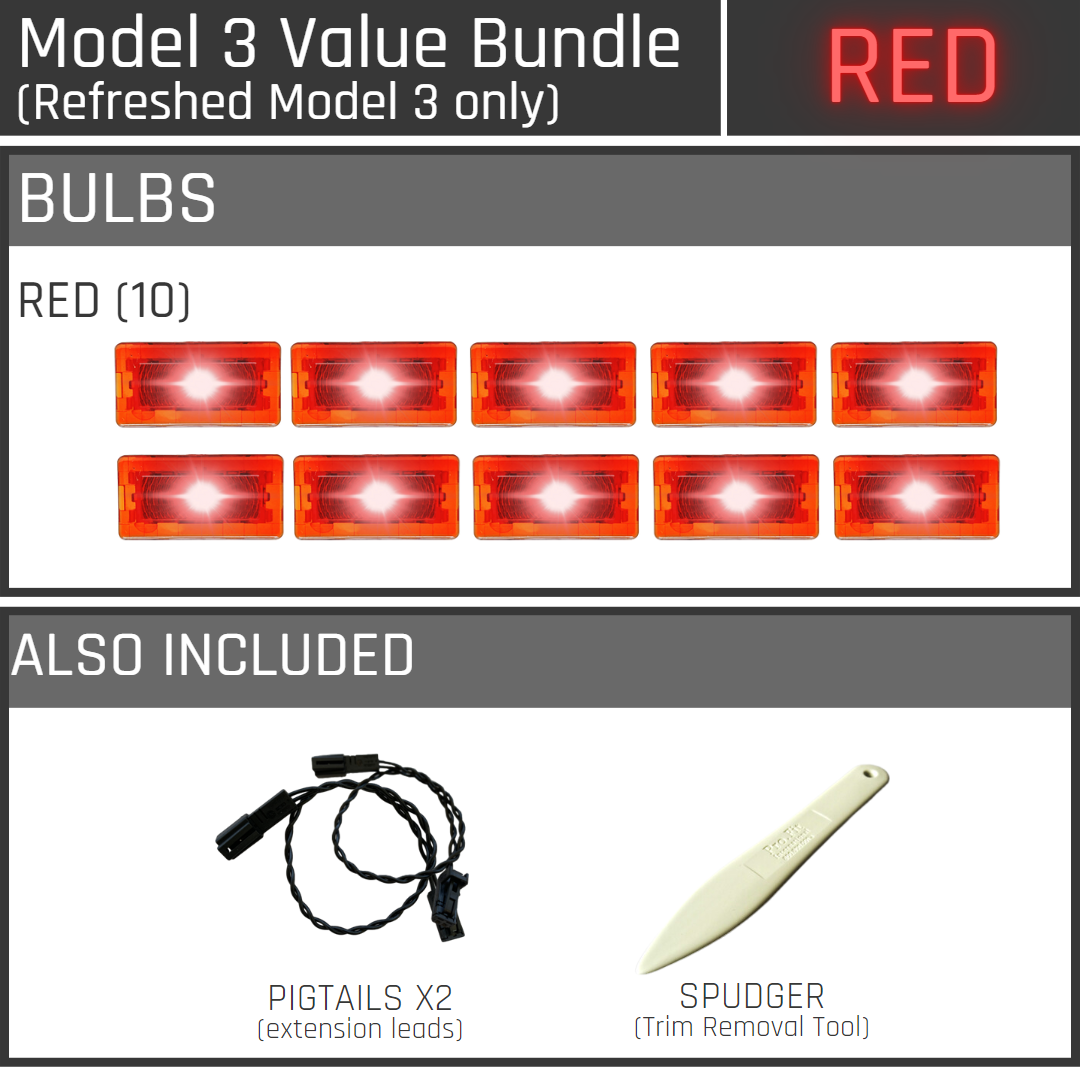 Ultrabright Value Bundle for the Refreshed Model 3 (Red)