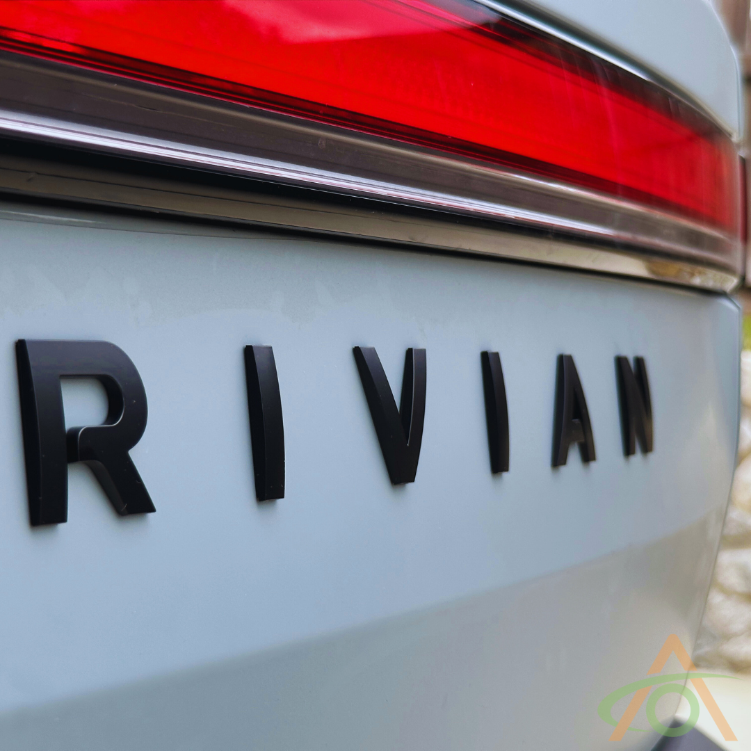 Rear emblem for R1T & R1S in satin black