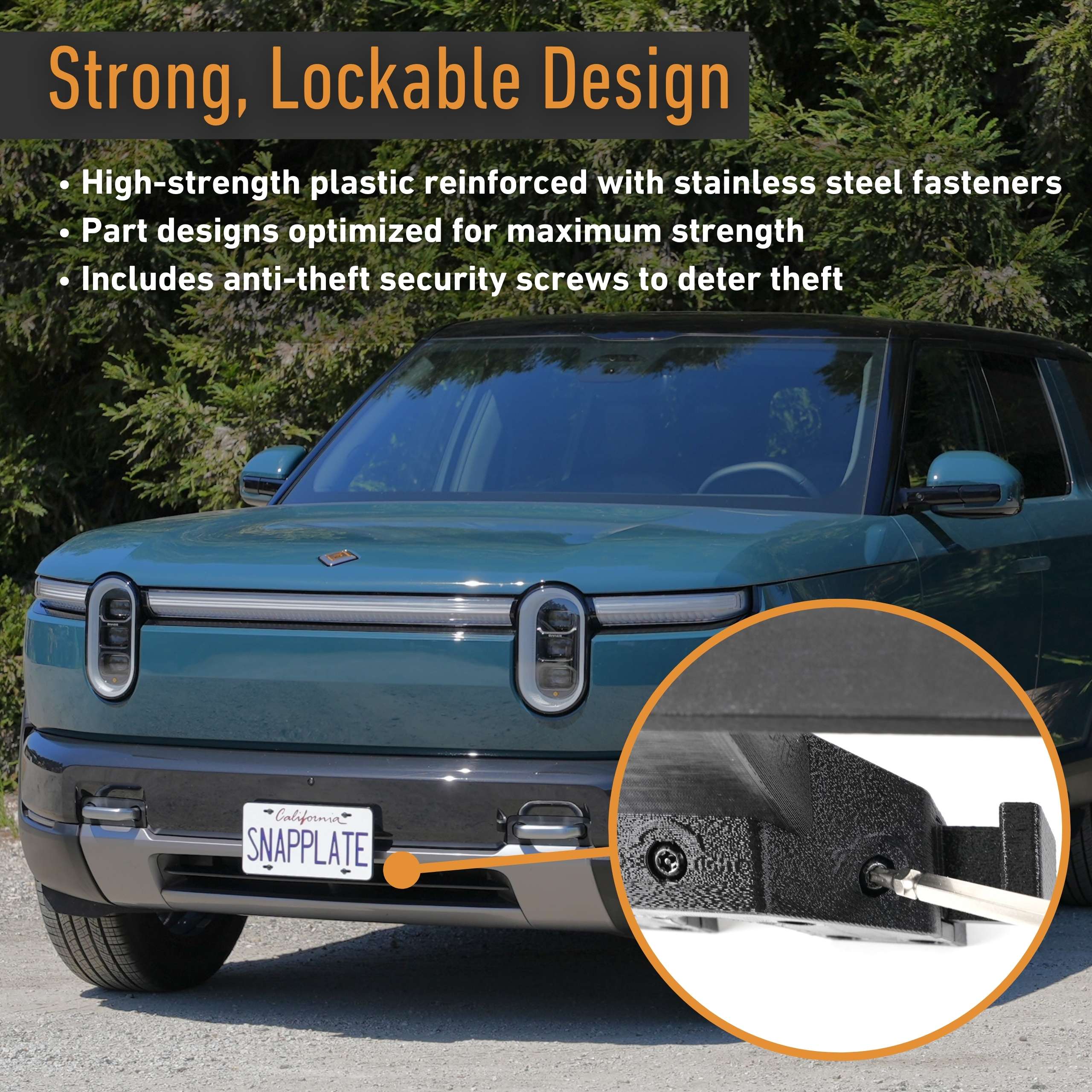 SnapPlate Front License Plate Mount for Rivian R2