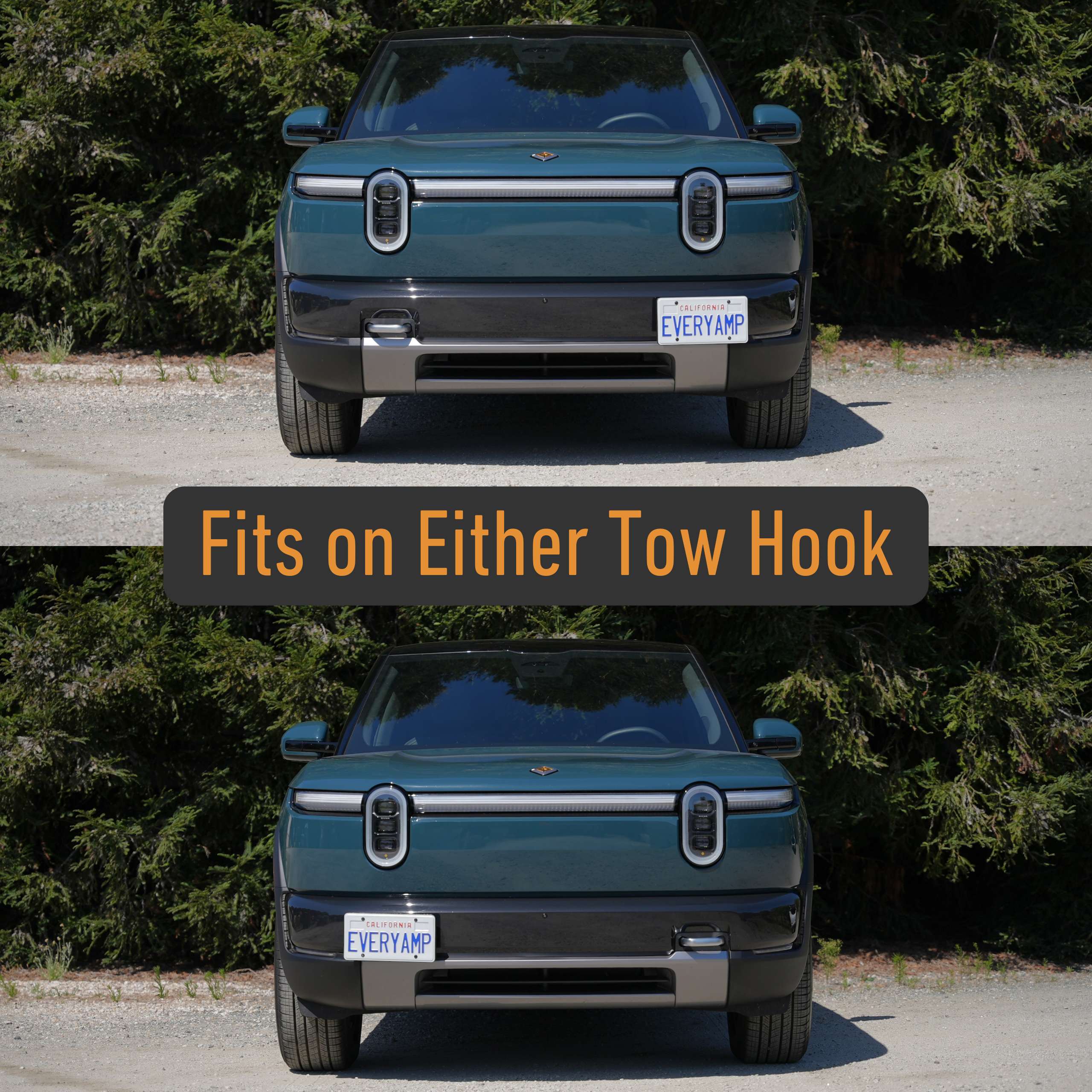 Tow Hook Front License Plate Mount for Rivian R2