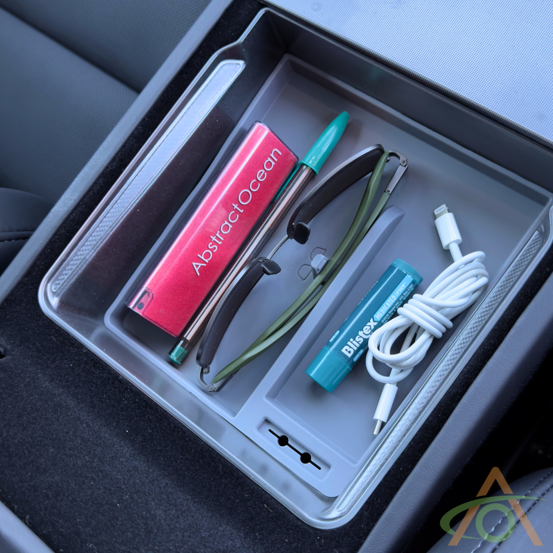 Premium dual-layer Center Console Tray (rear/armrest) for Refreshed Model 3 & Y