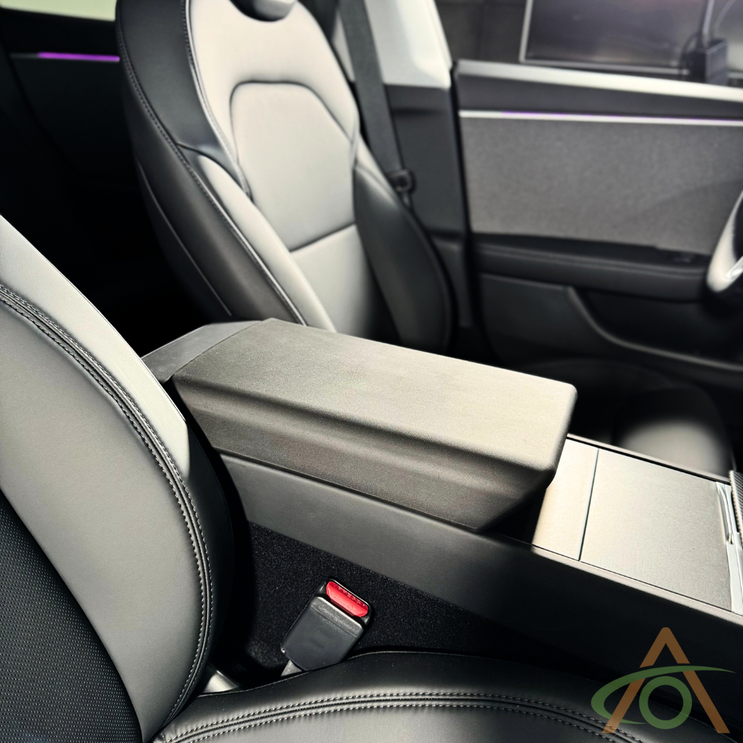 Black Protective Armrest Cover For Tesla Refreshed Model 3 & Y