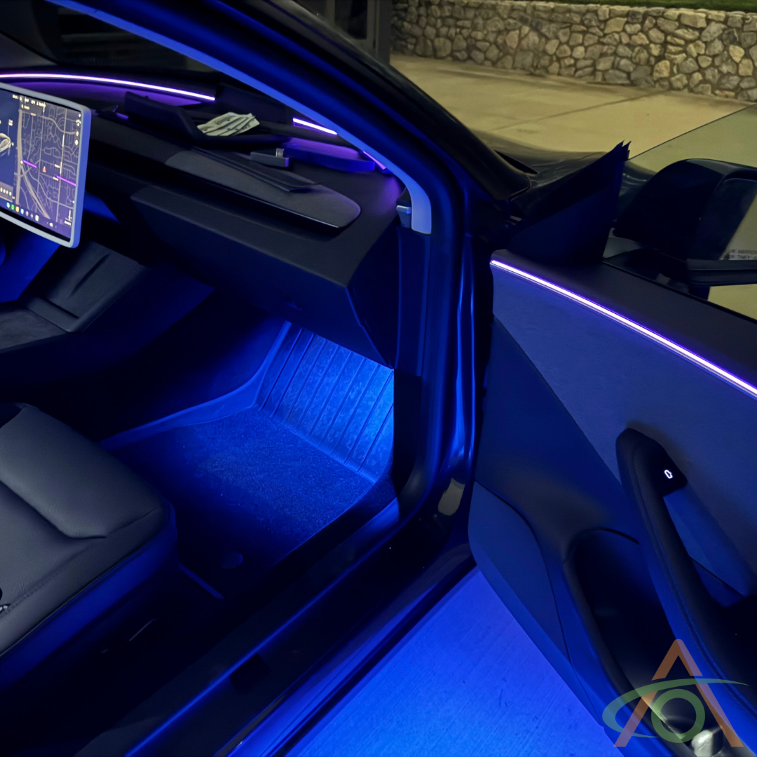 Blue Footwell lights for the New Tesla Model Y (Juniper)