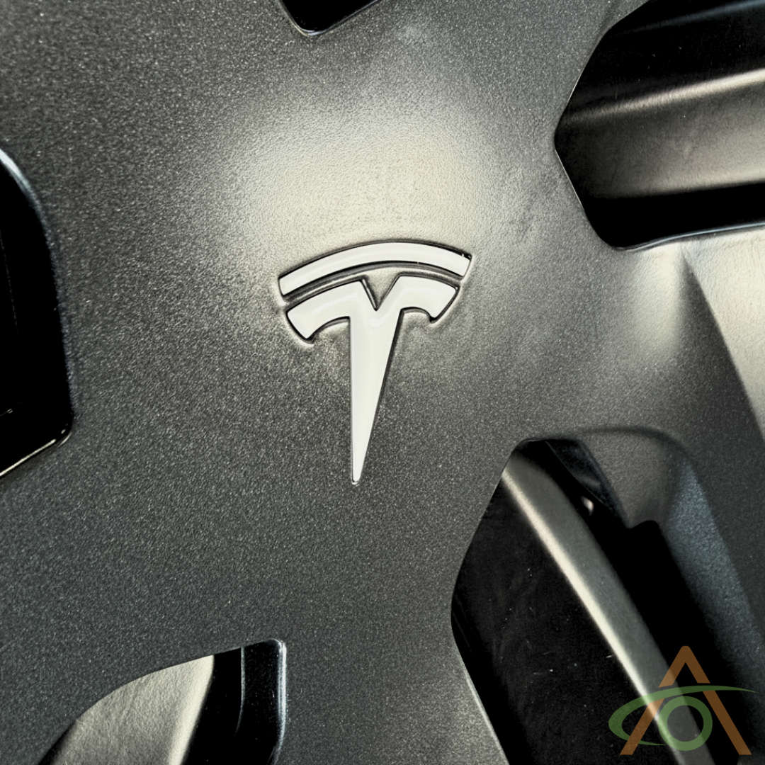 White 3D Logo Inserts for the Tesla Refreshed Model Y (Juniper)