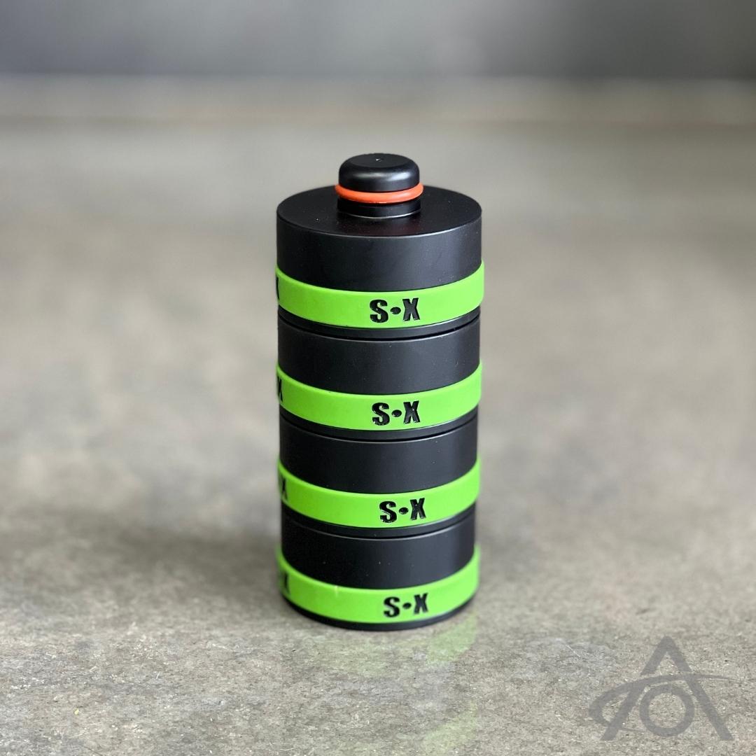 The S/X Jack Pucks nest within each other for convenient storage