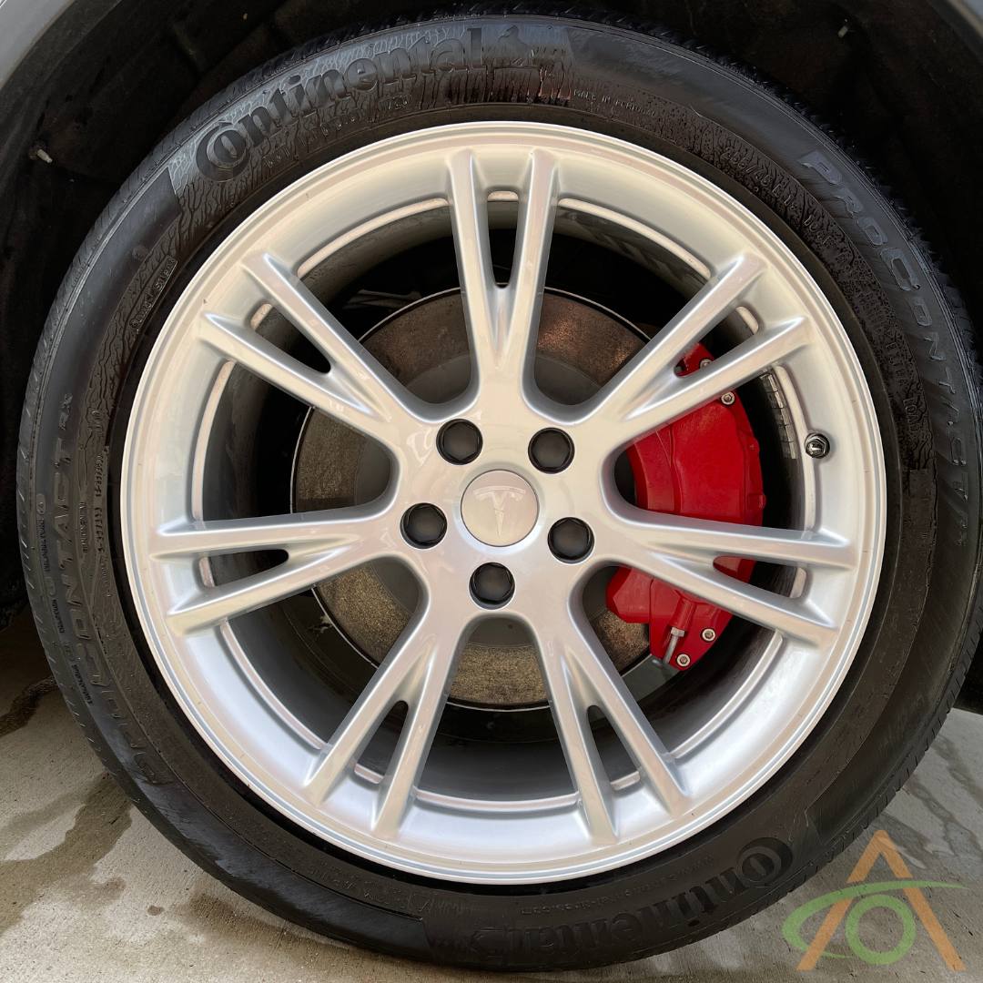 Center Caps for Tesla Silver Alloy Wheels