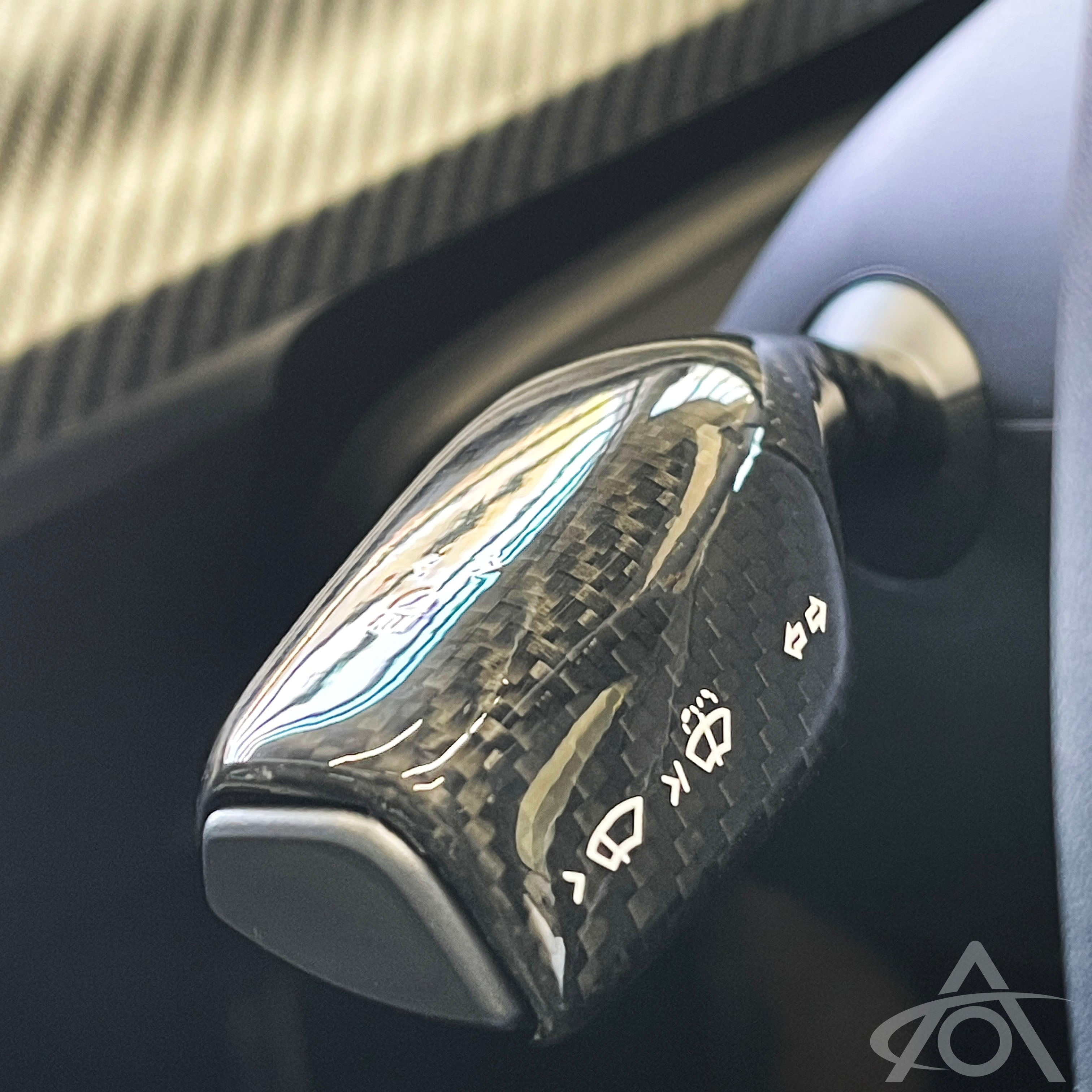 Real carbon fiber gloss stalk covers for Tesla Model 3/Y
